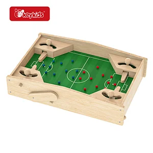 Wooden Double-sided Catapult Marbles Toy with Space and Football Themes - Kids Interactive Play Game W01A555